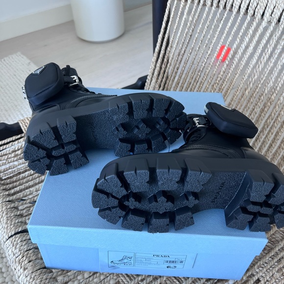 Prada monolith combat boots 36.5 NEW IN BOX - Picture 3 of 12